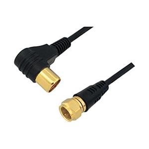 イチネンTASCO 2m 4K8K対応 テレビ接続ケーブル LF型接続ケーブル 片側L型/片側F型コネクター 2C 1本   TA877LF2-2M | 