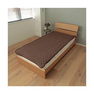 メルクロス やわらか天竺ニット抗菌防臭わた入り敷きパッド  ブラウン  ［140×205cm /ダブルサイズ /敷パッド］ | 