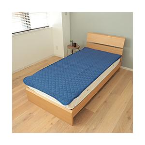 メルクロス やわらか天竺ニット抗菌防臭わた入り敷きパッド  ネイビー  ［140×205cm /ダブルサイズ /敷パッド］ 【852】 | 