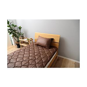 メルクロス 洗える吸水速乾・抗菌防臭ベッドパッド(ダブルサイズ/140×200cm/ブラウン)