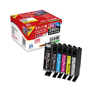 ジット JIT-C3803816PXL 互換リサイクルインクカートリッジ [キヤノン BCI-381XL(BK/C/M/Y/GY)+BCI-380XL] 6色マルチ | ジット