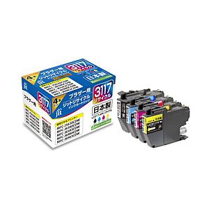 ジット 互換リサイクルインクカートリッジ [ブラザー LC3117-4PK] 4色パック JIT-B31174P | ジット