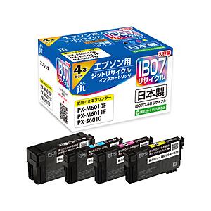 ジット 互換リサイクルインクカートリッジ [エプソン IB07CL4B]マウス互換(大容量) 4色パック JIT-EIB074PB | ジット