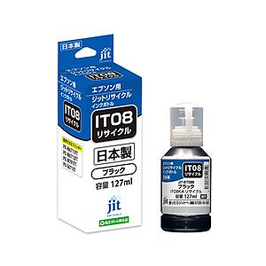 ジット 互換リサイクルインクボトル [エプソン IT08KA] 127ml ブラック JIT-EIT08B | ジット