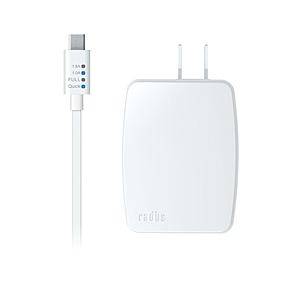 超時短充電をLEDで確認できるQuick Charge2.0対応ケーブル直結タイプ micro USB対応  ホワイト RK-ADA33W ［1ポート /Quick Charge対応］ 【864】 | radius