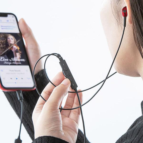 radius(ラディウス) 充電ポート付きiPhone直結型イヤホン用リケーブル MMCX  ブラック HC-M200LK | radius | 03