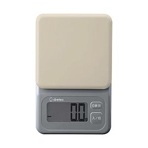 ドリテック 大画面デジタルスケール［最大表示2.0kg/表示単位0.1g］ ブロート ダークグレー KS-726DG | ドリテック