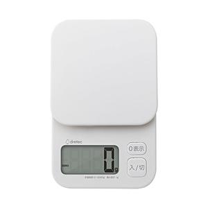 ドリテック 大画面デジタルスケール［最大表示3.0kg/表示単位1g］ トルテ ホワイト KS-832WT | ドリテック