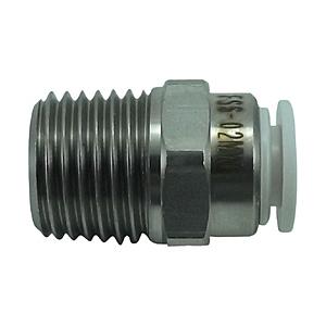 千代田通商 FS6-02MW チヨダ ファイブSUSメイルコネクタ 白 6mm・R1/4 | 