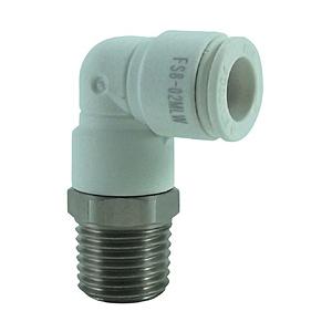 千代田通商 FS8-02MLW チヨダ ファイブSUSメイルエルボ 白 8mm・R1/4 | 