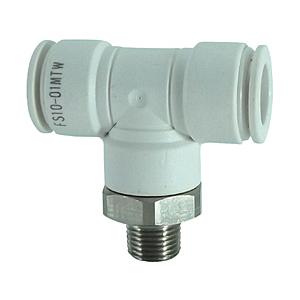 千代田通商 FS10-01MTW チヨダ ファイブSUSメイルブランチティ 白 10mm・R1/8 | 