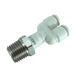 千代田通商 FS4-02MYW チヨダ ファイブSUSメイルブランチワイ 白 4mm・R1/4 | 