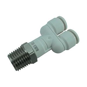 千代田通商 FS6-02MYW チヨダ ファイブSUSメイルブランチワイ 白 6mm・R1/4 | 