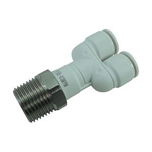 千代田通商 FS8-03MYW チヨダ ファイブSUSメイルブランチワイ 白 8mm・R3/8 | 