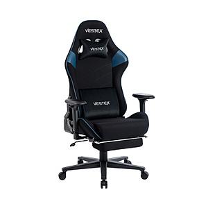 ルームワークス VES-S2FTBL ゲーミングチェア [W720ｘD720ｘH1205〜1275mm] VESTEX S2FTシリーズ(フットレスト付き) ブルー | 