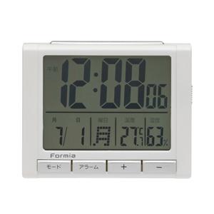 保土ヶ谷電子販売 目覚まし時計 【フォルミア】 ホワイト HT-017WH ［デジタル］ | 
