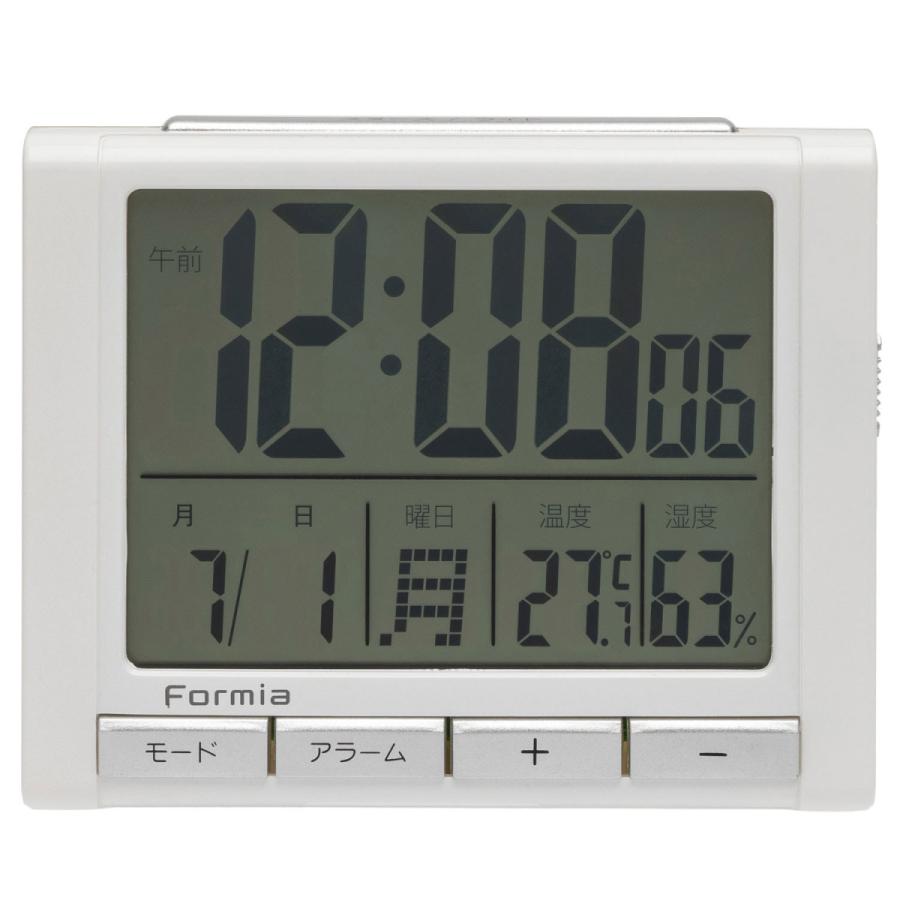 保土ヶ谷電子販売 目覚まし時計 【フォルミア】 ホワイト HT-017WH ［デジタル］ |  | 01