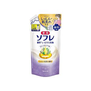 バスクリン 【入浴剤】薬用ソフレ 濃厚しっとり入浴液 ホワイトフローラルの香り つめかえ用400ml(ボディケア用品) | 