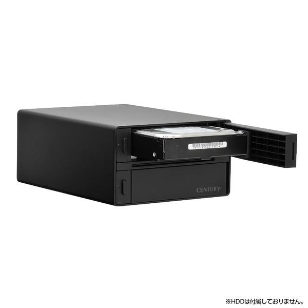 CENTURY(センチュリー) CRTS35U32C HDDケース USB-C＋USB-A接続 裸族のテラスハウス RAID USB3.2 Gen2 Type-C ブラック ［3.5インチ対応 /SATA /2台］ | CENTURY（電子機器） | 02