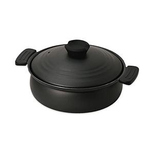 パール金属 軽量ふっ素加工IH対応土鍋風卓上鍋20cm  ブラック HC-464 | パール金属