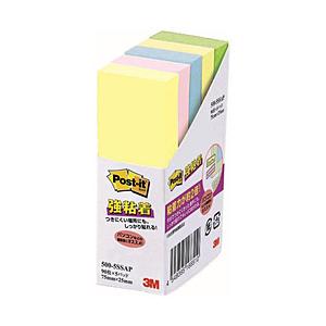 3Mジャパン ［付箋］　ポスト・イット 強粘着ふせん パステルカラー （75x25mm /90枚x5） 500-5SSAP 4色 | ブランド登録なし