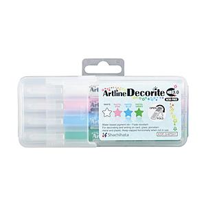 シヤチハタ 水性ペン [角芯/3mm] Artline Decorite(アートライン デコライト) 4色セット1 EDF-3/4PSH1 | シヤチハタ