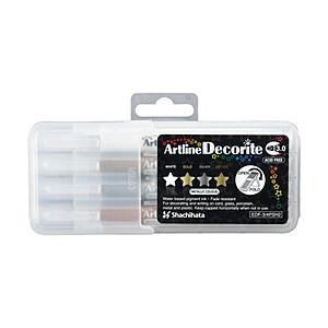 シヤチハタ 水性ペン [角芯/3mm] Artline Decorite(アートライン デコライト) 4色セット2 EDF-3/4PSH2 | シヤチハタ
