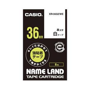CASIO(カシオ) ネームランド（NAME LAND） 強粘着テープ （白テープ／黒文字／36mm幅） XR-36GCWE | CASIO