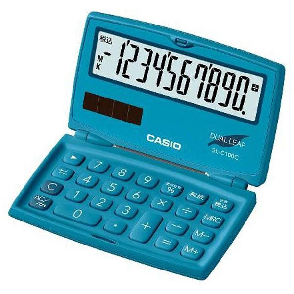 CASIO(カシオ) カラフル電卓（10桁）　SL-C100C-BU-N　レイクブルー | CASIO | 02