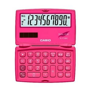 CASIO(カシオ) カラフル電卓（10桁）　SL-C100C-RD-N　ビビッドピンク | CASIO