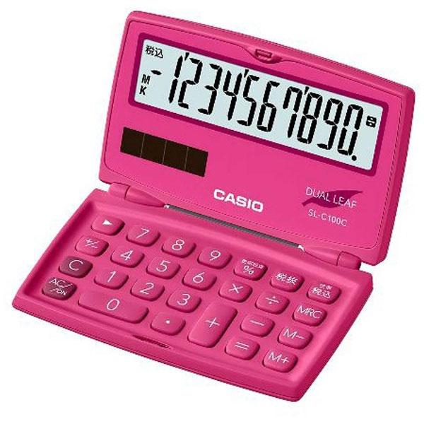 CASIO(カシオ) カラフル電卓（10桁）　SL-C100C-RD-N　ビビッドピンク | CASIO | 02