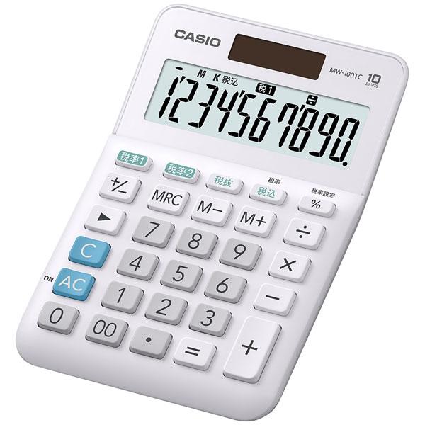 CASIO(カシオ) W税計算対応電卓 MW-100TC-WE-N ホワイト 【軽減税率対応】 | CASIO | 02