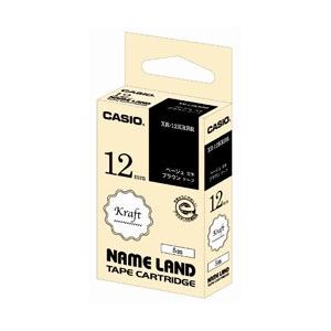 CASIO(カシオ) ネームランドテープ（NAME LAND） クラフトテープ （ブラウン／ベージュ文字／12mm幅） XR-12KRBR | CASIO