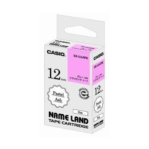 CASIO(カシオ) ネームランドテープ（NAME LAND） パステルアッシュテープ （ソフトピンク／グレー文字／12mm幅） XR-12ASPK | CASIO