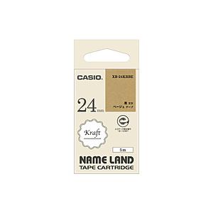 CASIO(カシオ) クラフトテープ NAME LAND（ネームランド） ベージュ XR-24KRBE ［黒文字 /24mm幅］ | CASIO