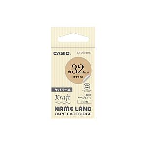 CASIO(カシオ) NAME LANDテープ　カットラベル  ベージュ XR-36CTBE1 ［黒文字 /36mm幅］ | CASIO