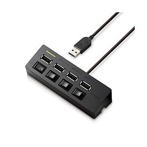 ELECOM(エレコム) USBHUB2.0/機能主義/個別スイッチ付/セルフパワー/ブラック U2H-TZS428SBK | ELECOM
