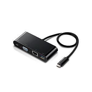 ELECOM(エレコム) DST-C10BK PD対応/D-sub1ポート/LANポート/30cmケーブル/ブラック [振込不可][代引不可] | ELECOM