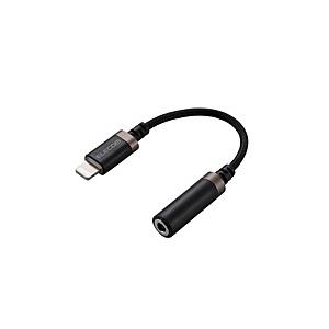 ELECOM(エレコム) Lightning-4極イヤホン端子 変換ケーブル 高耐久 ブラック   MPA-L35S01BK | ELECOM