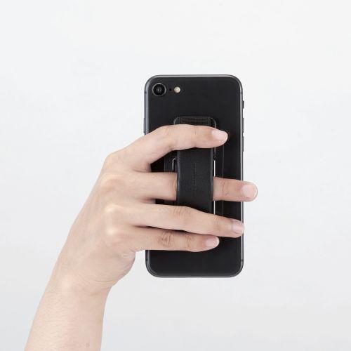 ELECOM(エレコム) スマートフォン用ストラップ スマホバンド レザー スタンド機能 ブラック P-STBLSBK | ELECOM | 02
