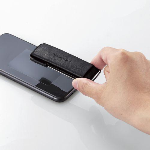 ELECOM(エレコム) スマートフォン用ストラップ スマホバンド レザー スタンド機能 ブラック P-STBLSBK | ELECOM | 04