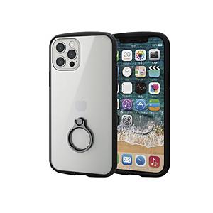 ELECOM(エレコム) iPhone 12/12 Pro 6.1インチ対応 ハイブリッドケース TOUGH SLIM LITE フレームカラー リング付き ブラック PM-A20BTSLFCRBK | ELECOM