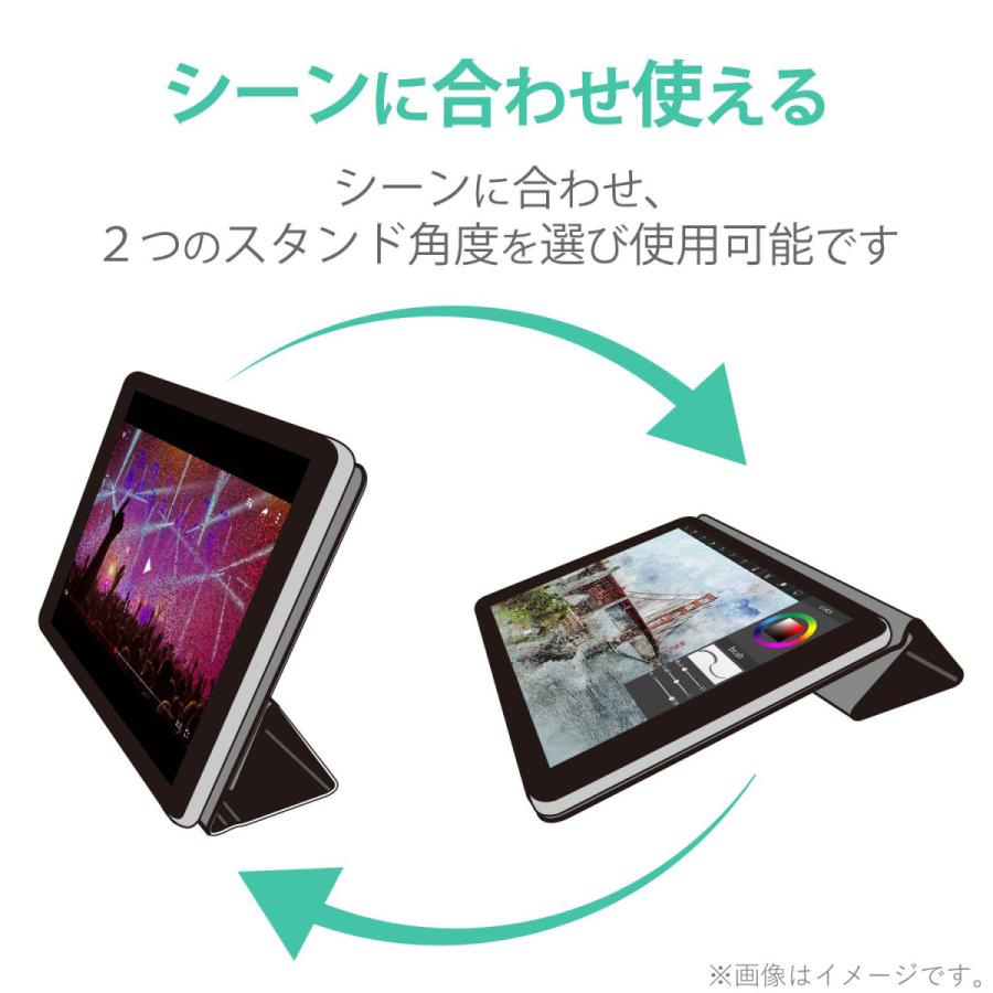 iPad Air 10.9インチ 第5世代 第4世代 （2022/2020年） ケース カバー 手帳型 フラップ ソフトレザー スリープ対応 マグネット 2アングル 背面クリア 薄型 軽… | ELECOM | 04