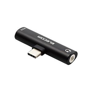 ELECOM(エレコム) オーディオ変換プラグ [USB-C オス→メス φ3.5mm /USB-Cメス給電 /USB Power Delivery対応 /60W]  ブラック MPA-C35PDBK | ELECOM
