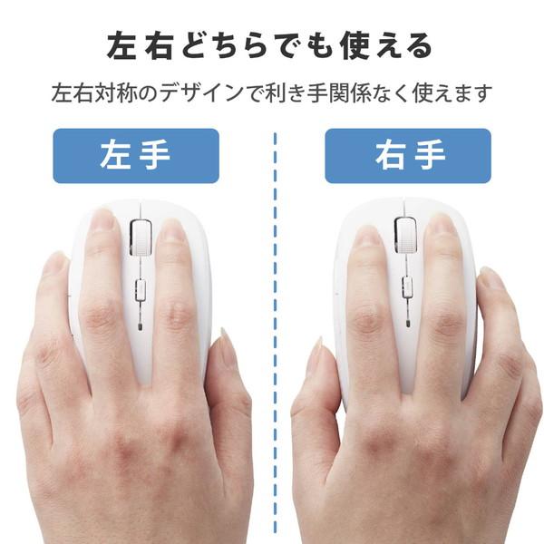 ELECOM(エレコム) マウス 抗菌(Windows11対応/Mac) ホワイト M-BL21DBKWH ［BlueLED /無線(ワイヤレス) /5ボタン /USB］ 【864】 | ELECOM | 03