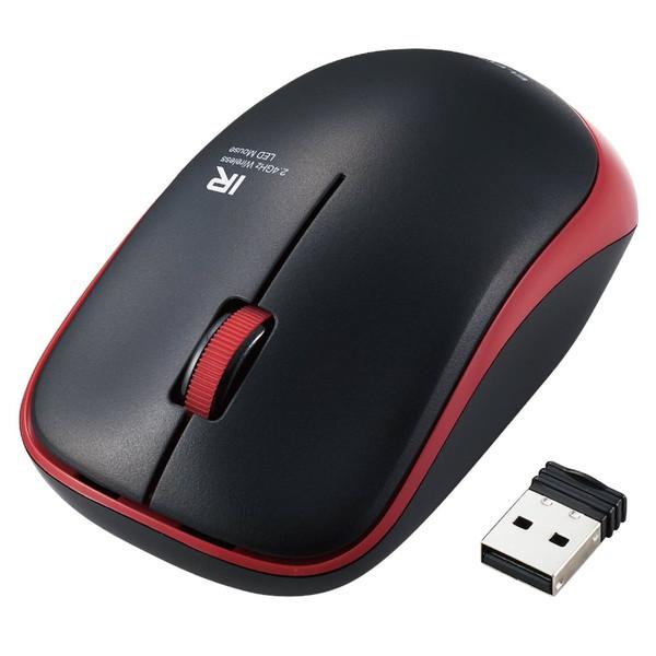 ELECOM(エレコム) M-IR07DRSKRD マウス 抗菌省電力 静音 レッド [IR LED /3ボタン /USB /無線(ワイヤレス)] | ELECOM
