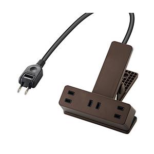 ELECOM(エレコム) クリップタップ/雷サージ付/3個口/2.5ｍ  ブラウン T-KF03-2325BR | ELECOM