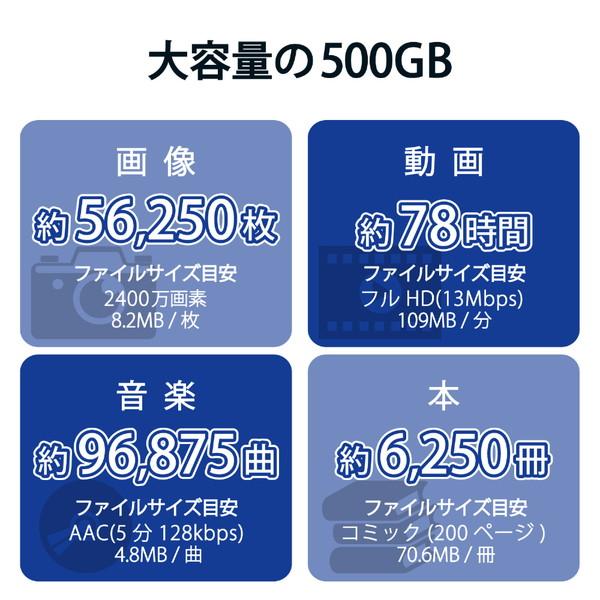 ELECOM(エレコム) ESD-EPK0500GBK 外付けSSD USB-A接続 PS5/PS4、録画対応(Chrome/iPadOS/iOS/Mac/Windows11対応) ブラック ［500GB /ポータブル型］ | ELECOM | 06