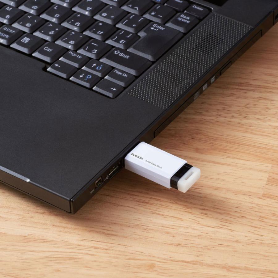 ELECOM(エレコム) ESD-EPK1000GWH SSD 外付け 1TB USB3.2 Gen2 読出最大600MB/秒 超小型 コンパクト ポータブル ノック式 耐衝撃 ホワイト ESDEPK1000GWH | ELECOM | 05