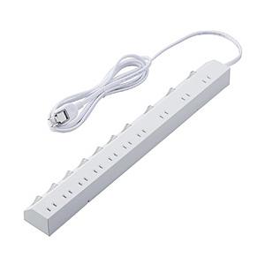 ELECOM(エレコム) 10口個別スイッチ/雷サージ有り/回転脚有り/2.5mWH  ホワイト T-K7A-21025WH 【864】 | ELECOM